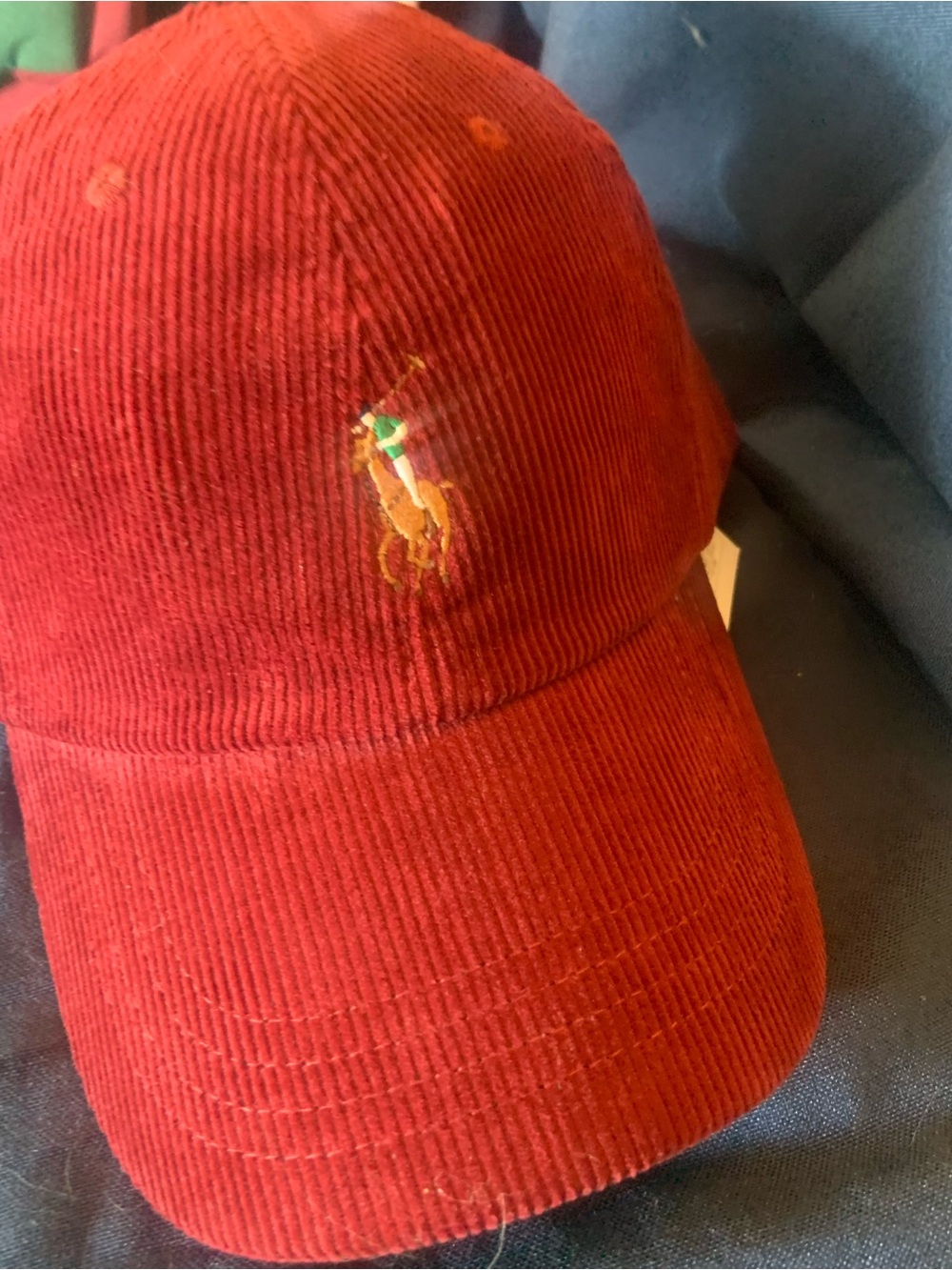Ralph Lauren Burgundy Corduroy Polo Cap - Picture 8 of 8